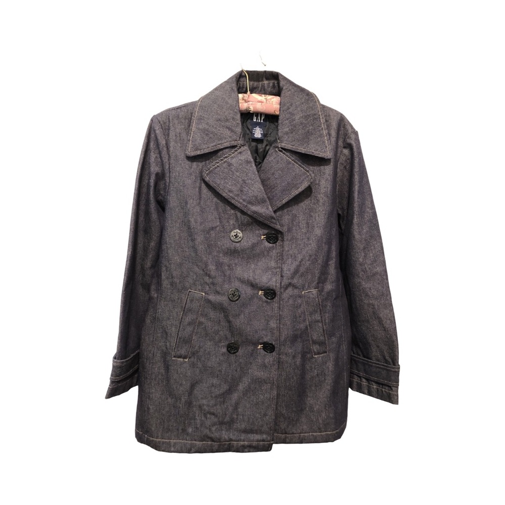 GAP Blue PeaCoat with Structured Silhouette and Notched Collar